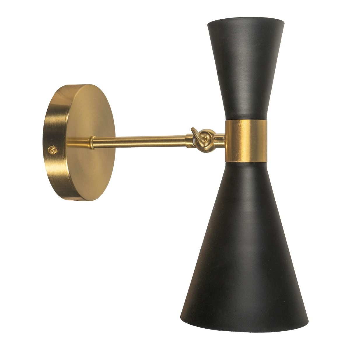 Paradise Zone - Calvin One Armed Black and Brass Metal Wall Sconce