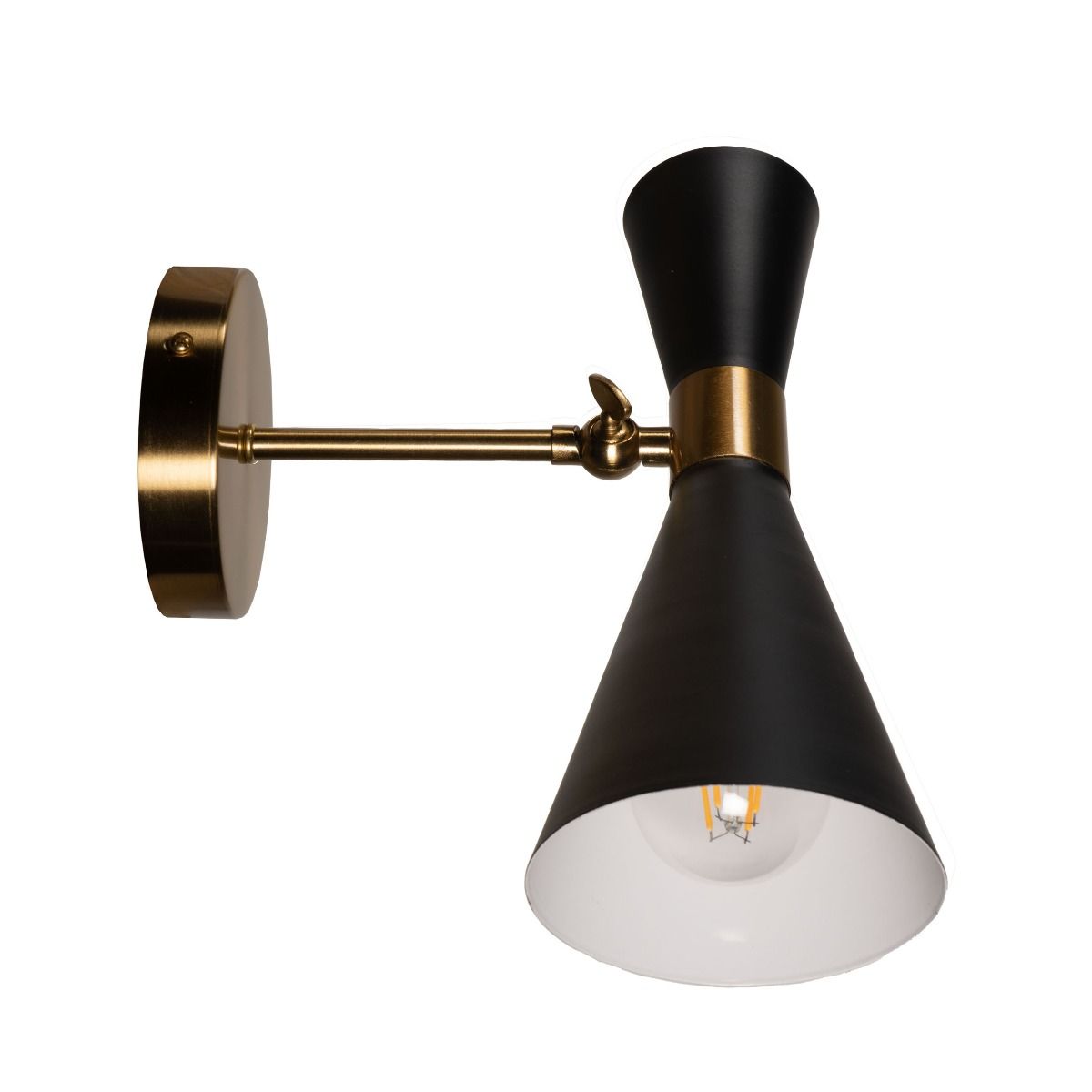 Paradise Zone - Calvin One Armed Black and Brass Metal Wall Sconce