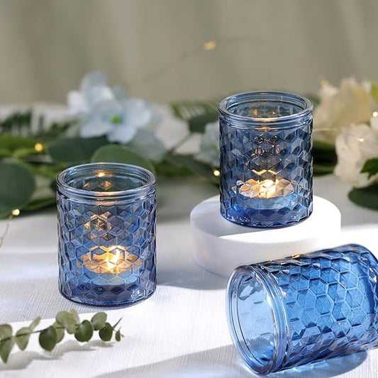 Blue Tea Light Candle Holders
