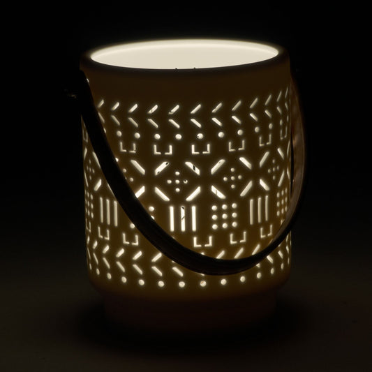 Paradise Zone - White Led Ceramic Lantern