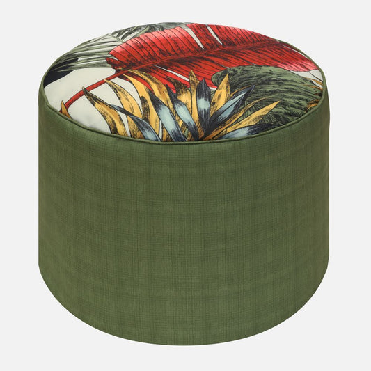 Paradise Zone - Butterfly Printed Outdoor Pouf - Foliage