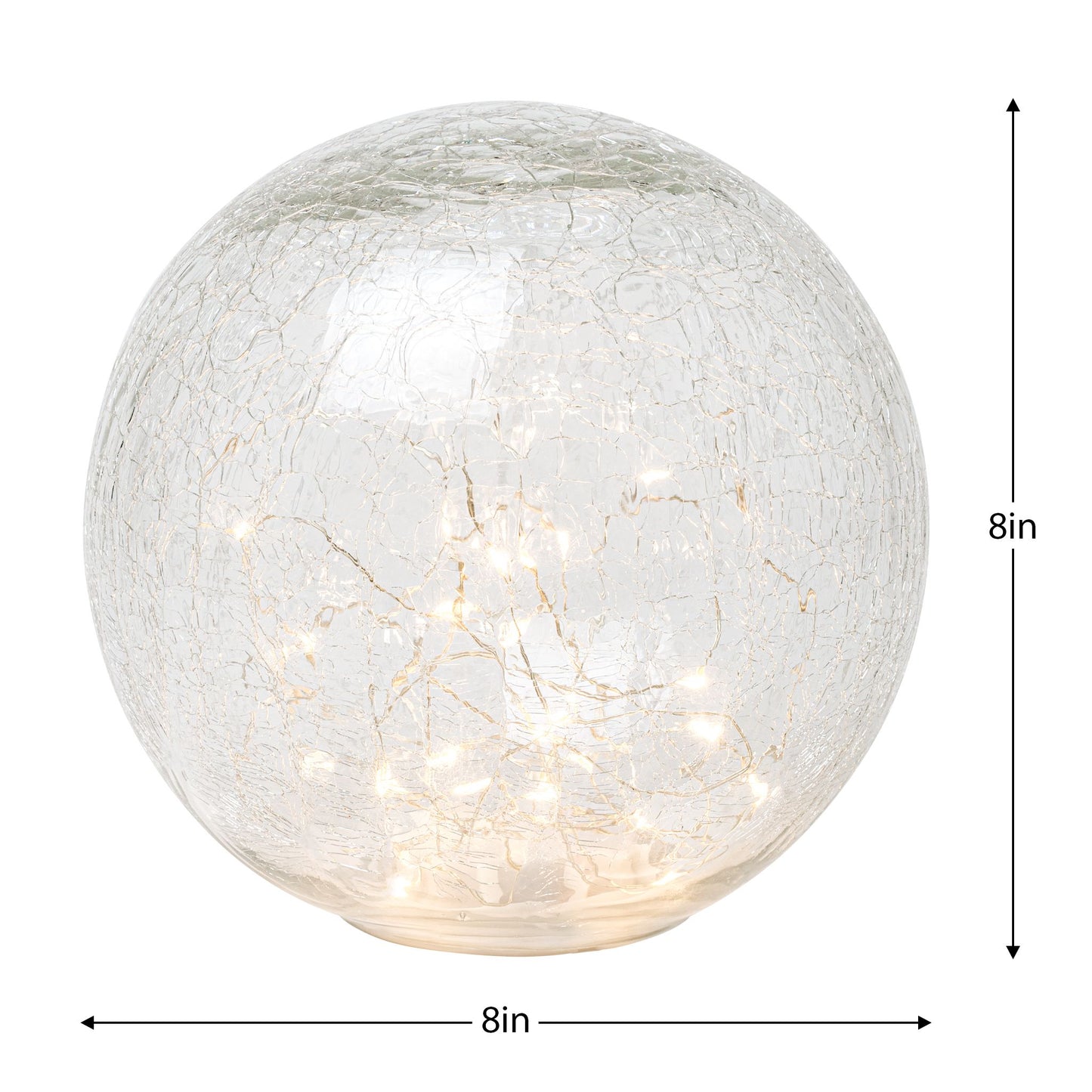 Paradise Zone - Crackled Glass Sphere with LED Light