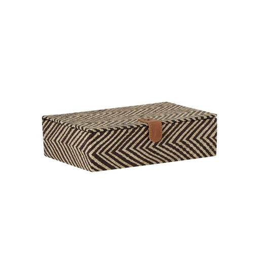 Paradise Zone - Pandan Chevron Leather Closure Storage Box by Torre & Tagus - Small